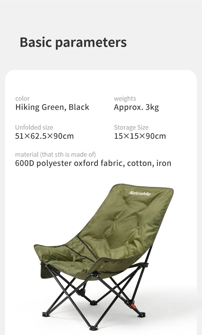 High Back Moon Chair Camping Outdoor Adjustable Lounge Chair