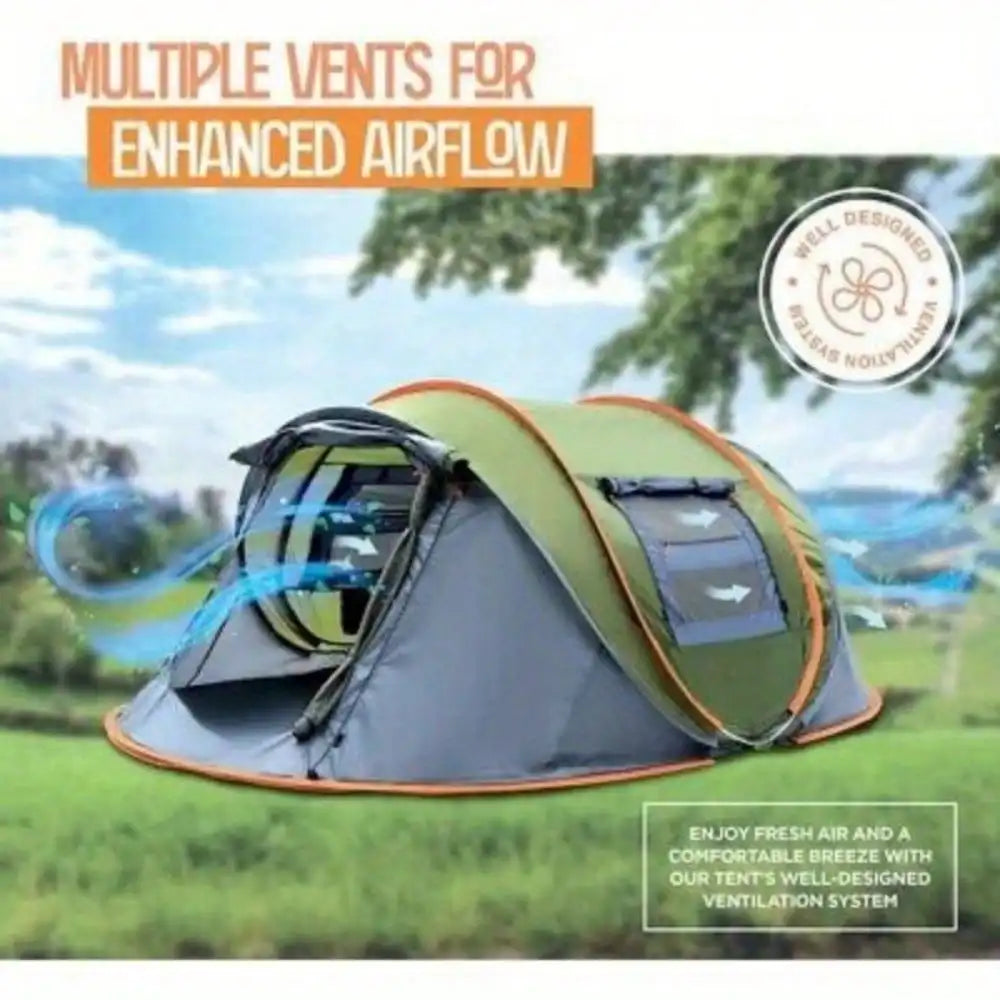 2-Person Easy Pop Up Camping Tent with 2 Doors Waterproof