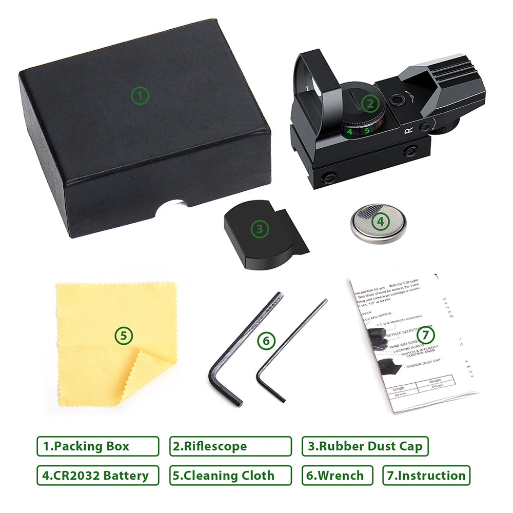 Red Green Dot Hunting Optics For 20mm Rail