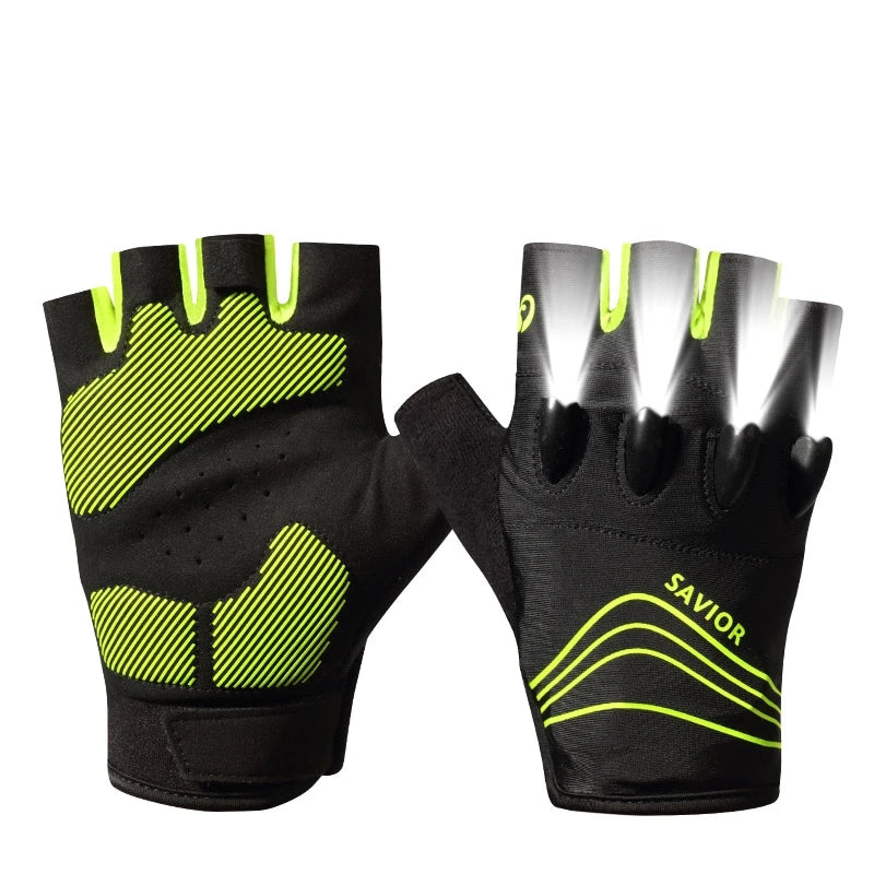 LED Gloves For Mountain Biking Fishing Night Sports Anti Slip