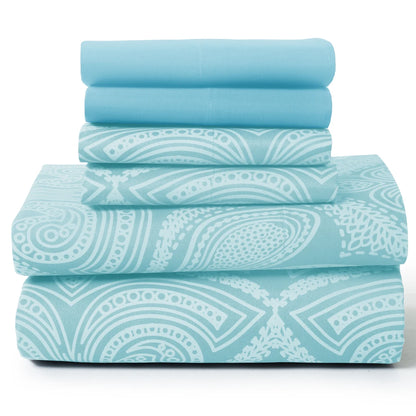 Decor 6 Pc Paisley Microfiber Bed Sheets