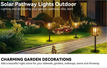 6 Solar Pathway Solar Landscape Lighting for Garden, Walkway, Driveway And Camping Decor