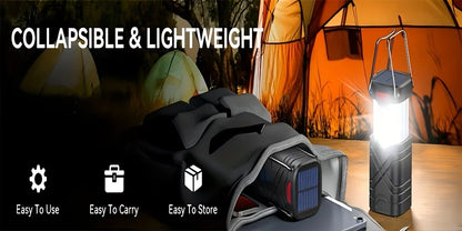 Solar Camping Lantern 2/4-Pack, Rechargeable LED with Flashlight.