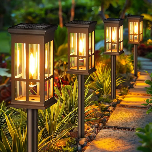 6 Solar Pathway Solar Landscape Lighting for Garden, Walkway, Driveway And Camping Decor