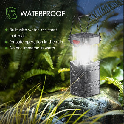 Solar Camping Lantern 2/4-Pack, Rechargeable LED with Flashlight.