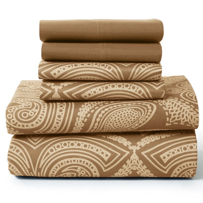Decor 6 Pc Paisley Microfiber Bed Sheets