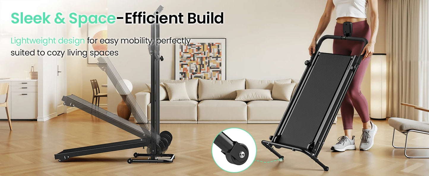Non-Electric Treadmill with Dual Flywheel & Fixed Incline