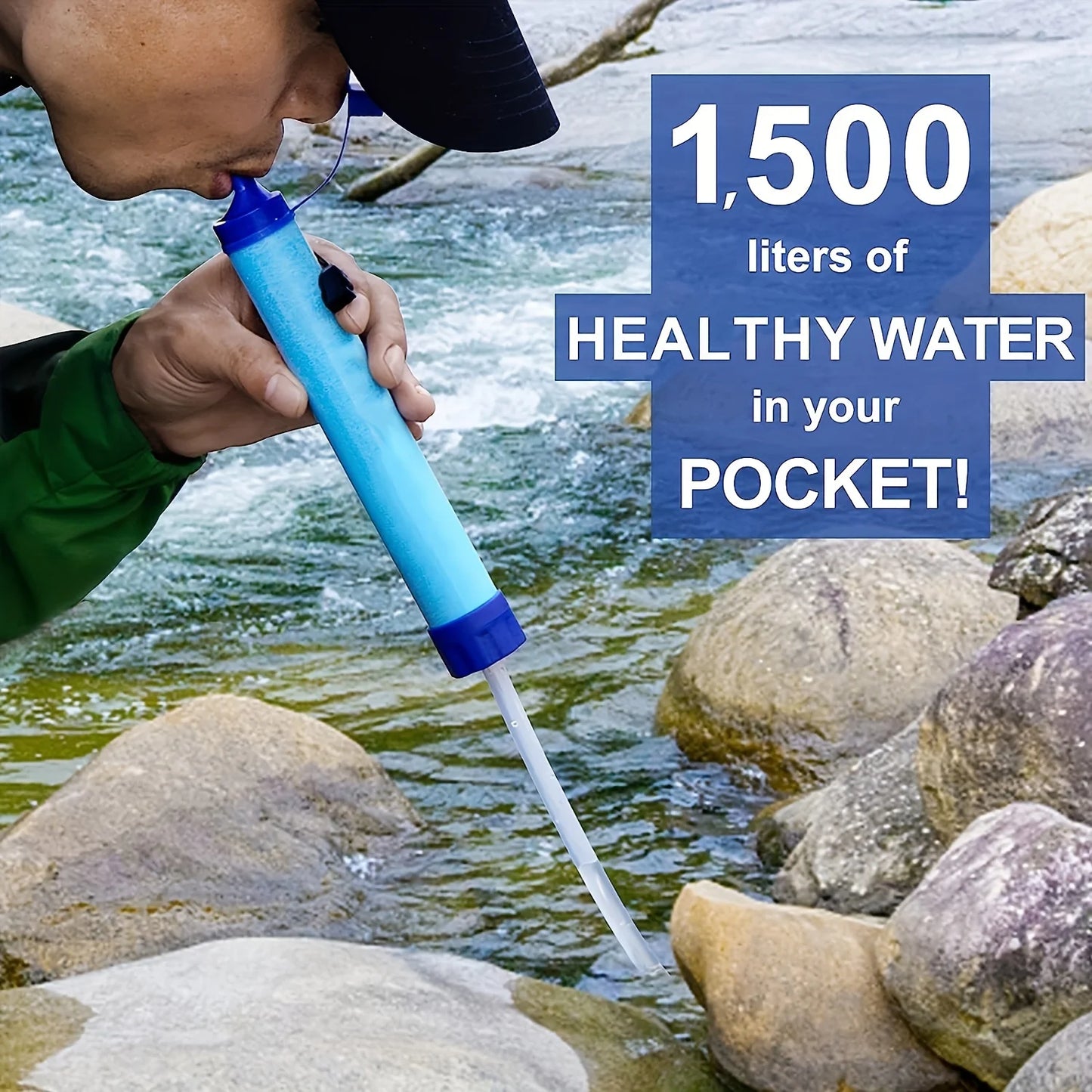 Straw-type personal water purification system suitable for portable survival