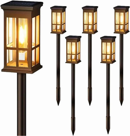6 Solar Pathway Solar Landscape Lighting for Garden, Walkway, Driveway And Camping Decor