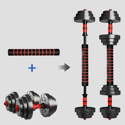 Adjustable Dumbbell to Barbell Set. Versatile Fitness Strength Training