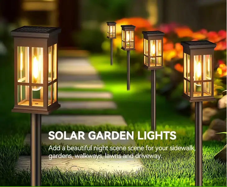 6 Solar Pathway Solar Landscape Lighting for Garden, Walkway, Driveway And Camping Decor