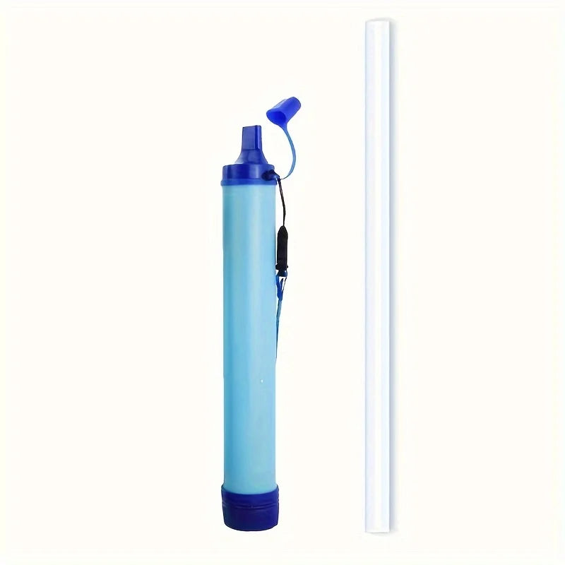 Straw-type personal water purification system suitable for portable survival