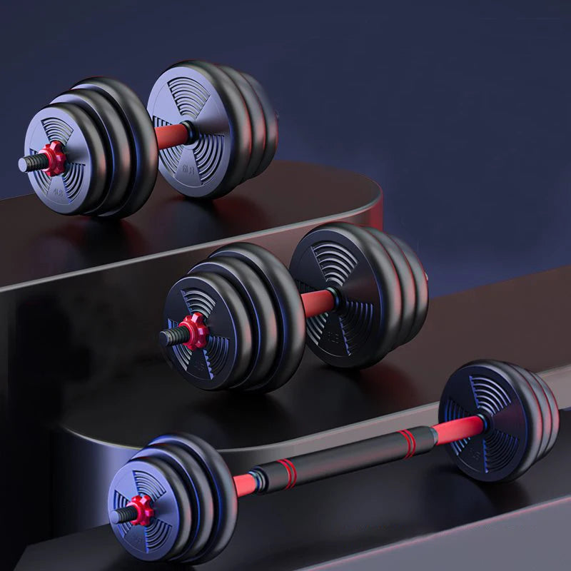 Adjustable Dumbbell to Barbell Set. Versatile Fitness Strength Training