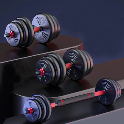 Adjustable Dumbbell to Barbell Set. Versatile Fitness Strength Training
