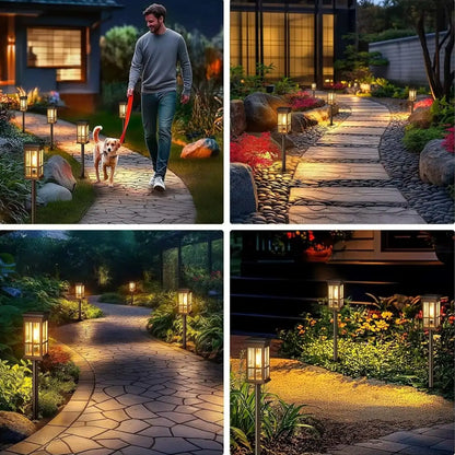 6 Solar Pathway Solar Landscape Lighting for Garden, Walkway, Driveway And Camping Decor