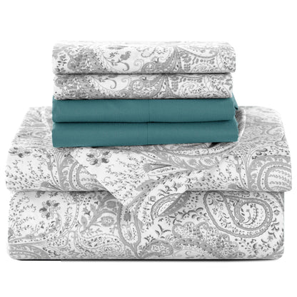 Decor 6 Pc Paisley Microfiber Bed Sheets