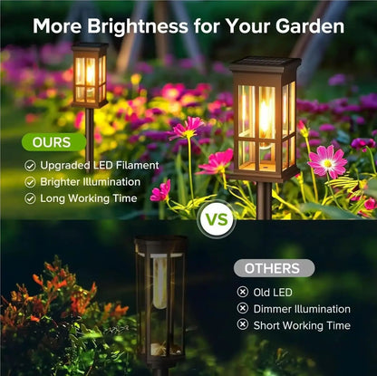 6 Solar Pathway Solar Landscape Lighting for Garden, Walkway, Driveway And Camping Decor
