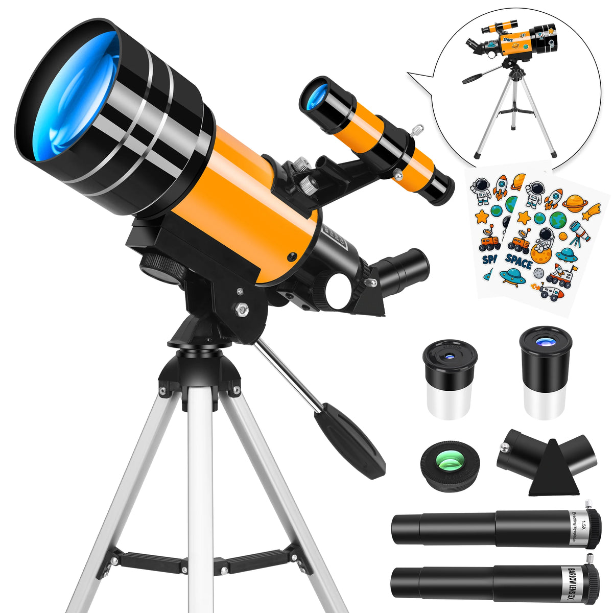150X 70mm Astronomical Telescope for Camping, Nature And Observation