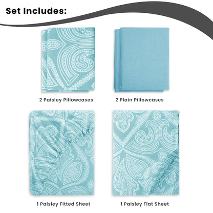 Decor 6 Pc Paisley Microfiber Bed Sheets