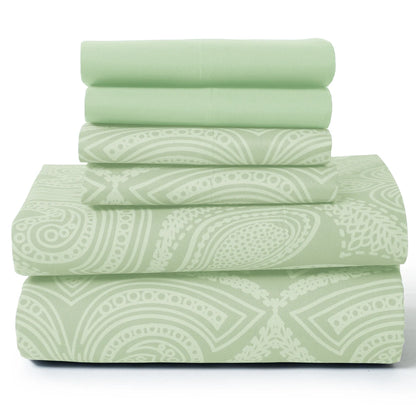 Decor 6 Pc Paisley Microfiber Bed Sheets