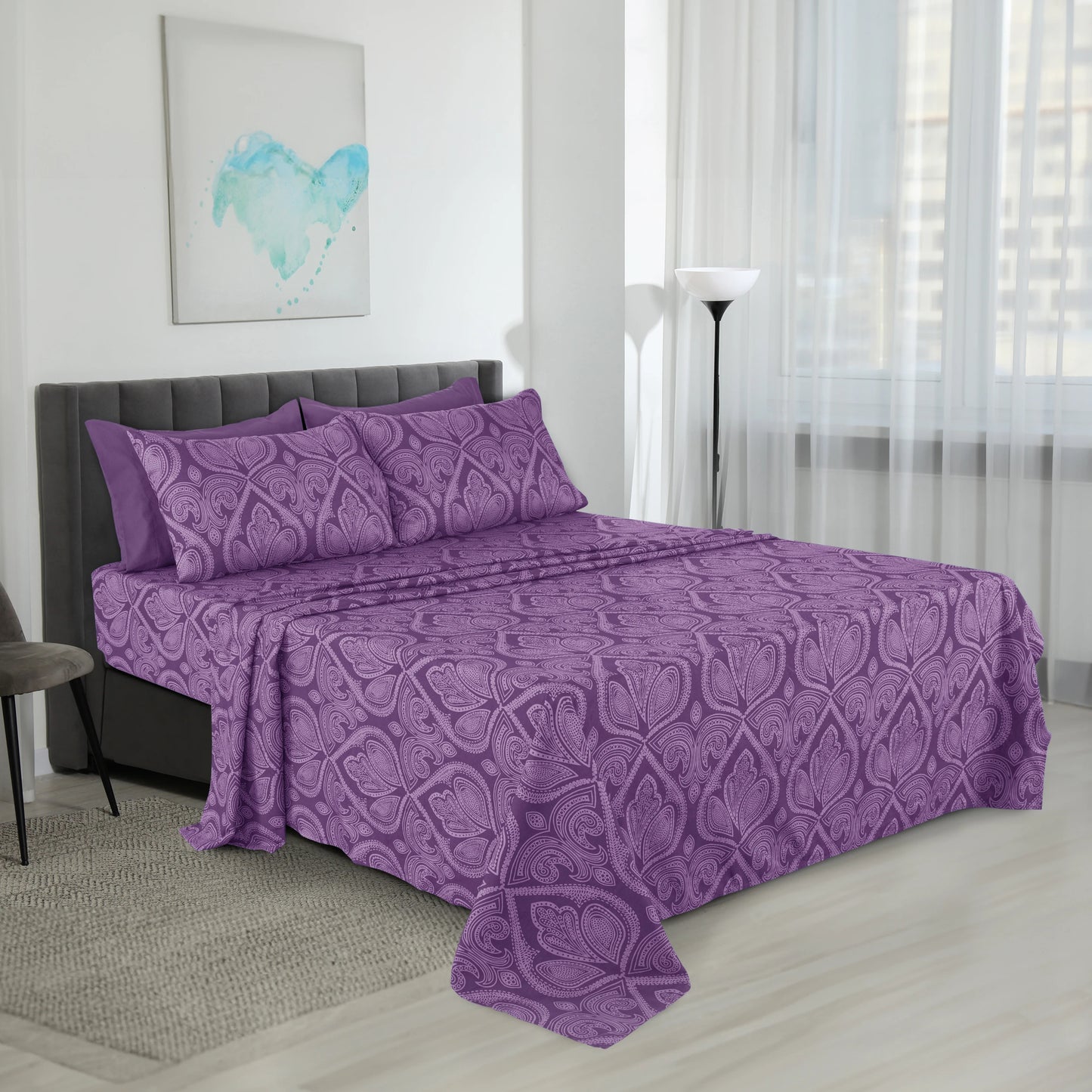 Decor 6 Pc Paisley Microfiber Bed Sheets