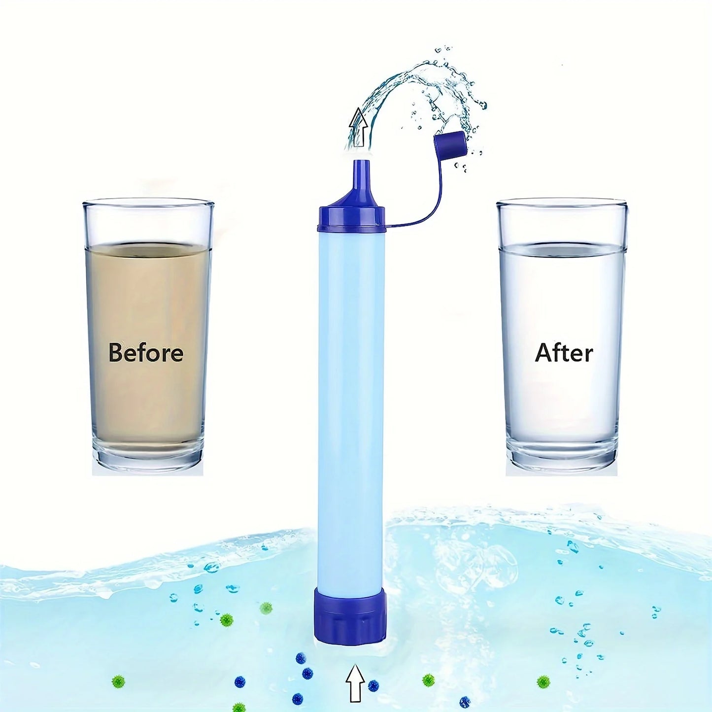 Straw-type personal water purification system suitable for portable survival