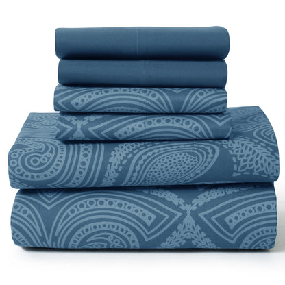 Decor 6 Pc Paisley Microfiber Bed Sheets