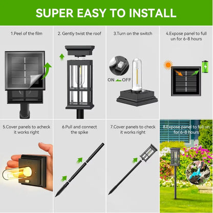 6 Solar Pathway Solar Landscape Lighting for Garden, Walkway, Driveway And Camping Decor