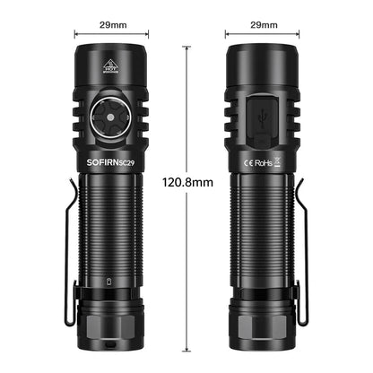 3000 Lumens EDC Rechargeable  Flashlight LED Powerful  Light Lantern