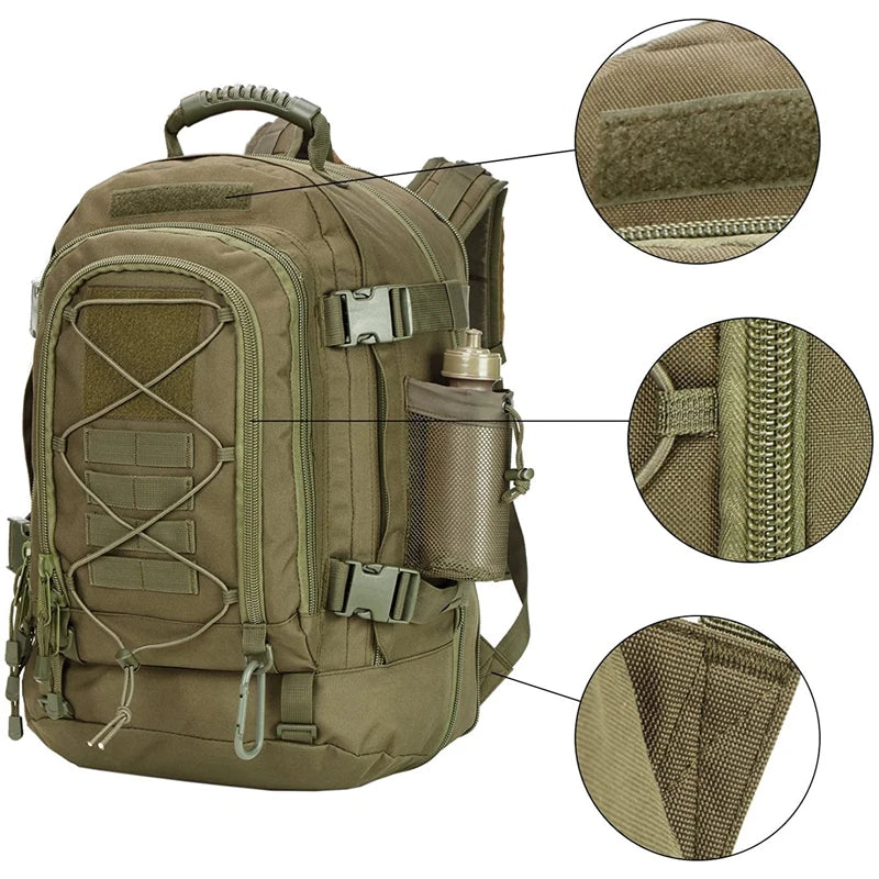 Outdoor Tactical Large Capacity Hiking Bag.  Travelling Camping Rucksack