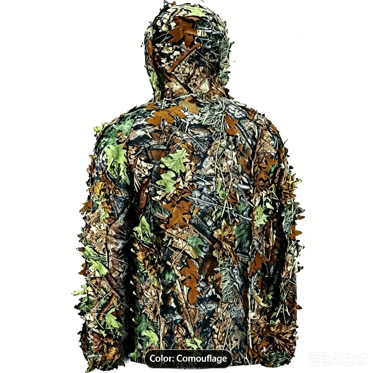 Unisex Ghillie Suit, 3D Lightweight Hunting Clothes, Hooded Camouflage Breathable Hunting Suit