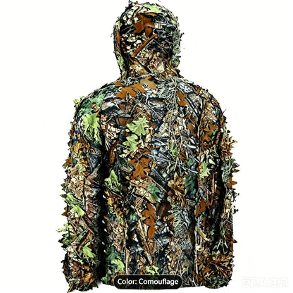 Unisex Ghillie Suit, 3D Lightweight Hunting Clothes, Hooded Camouflage Breathable Hunting Suit