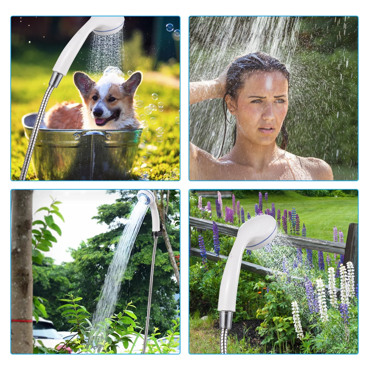 Portable Camping Shower USB Rechargeable Shower for Camping