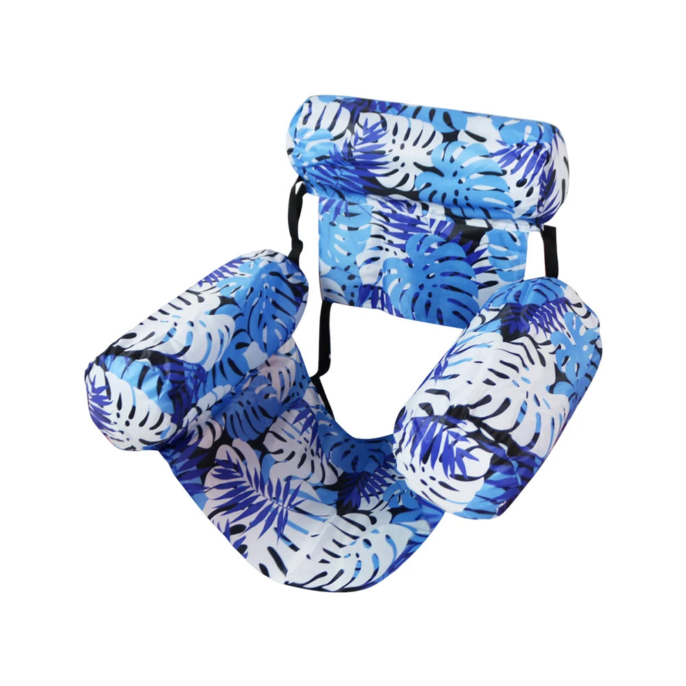 Inflatable Floating Lounger Chair with Arm & Backrest for Pool, Lake or Beach