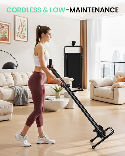 Non-Electric Treadmill with Dual Flywheel & Fixed Incline