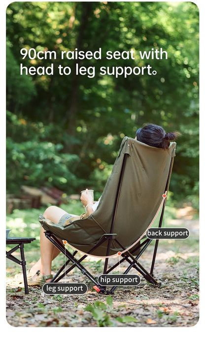 High Back Moon Chair Camping Outdoor Adjustable Lounge Chair