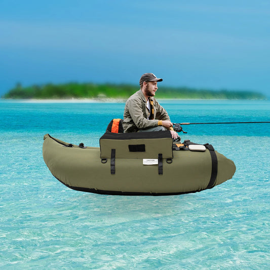 Inflatable Float Tube Used in Lakes, Ponds and Rivers for Fishing.