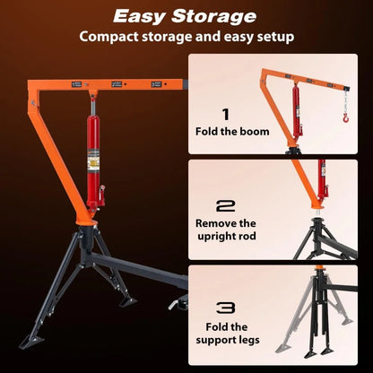 Stretchable Receiver Mounted Hydraulic Swivel Pickup Truck Crane