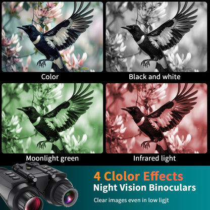 Head-Mounted Night Vision Goggles & Binoculars for Adults. Manual Focus & 8X Digital Zoom.