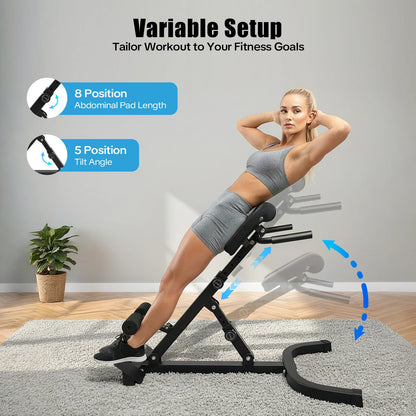 Roman Chair Hyperextension Multi-functional Core Workout Bench for Full Body Muscle Training