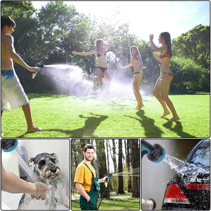 LOVFEN 25/50/75/100/150ft Expandable Water Hose Flexible Magic Garden Hose 10 Pattern Sprayer Nozzle For Pet Cleaning Watering
