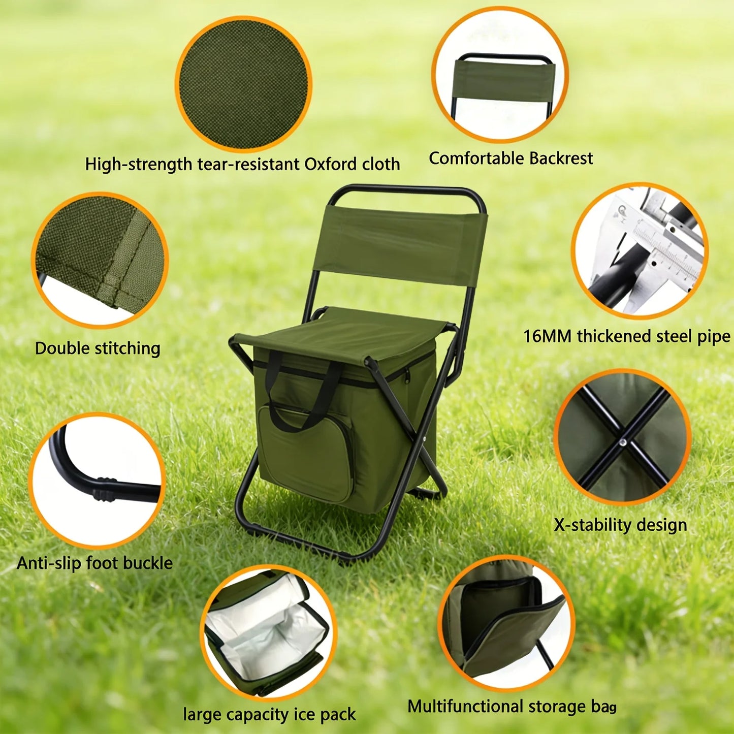 Multi functional portable folding camping & fishing chair,