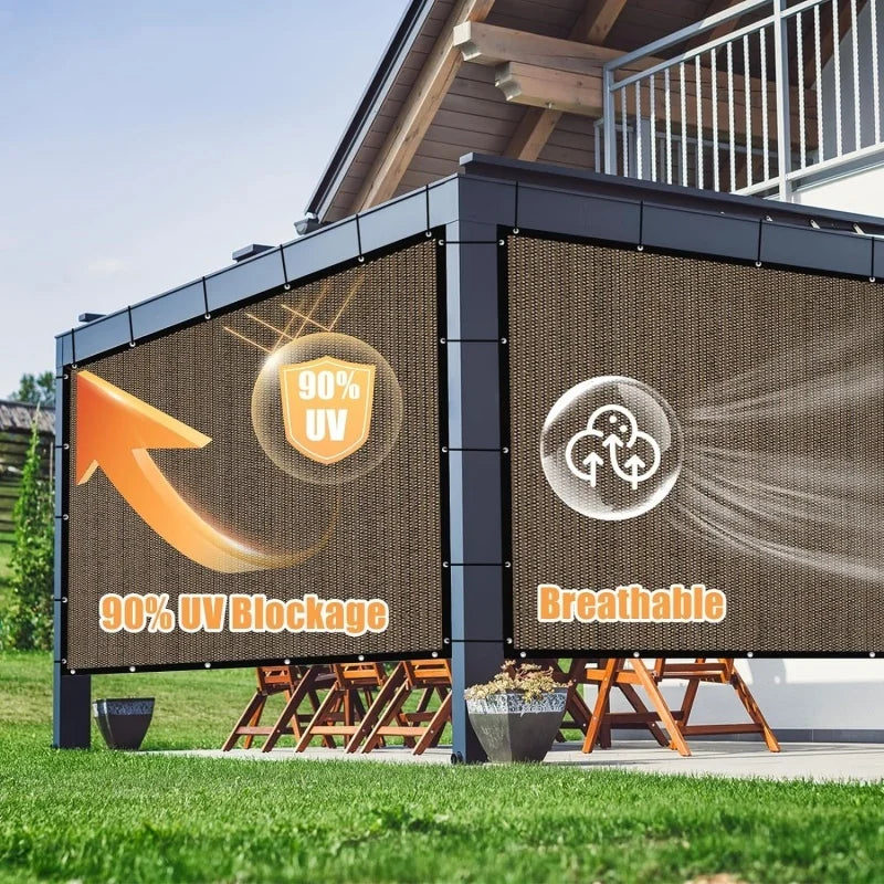 Brown Shade Cloth. Professional Sun Protection Design. 90% Uv Blocking.
