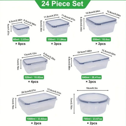 48Pcs Food Storage Set Containers & Lids with Labels