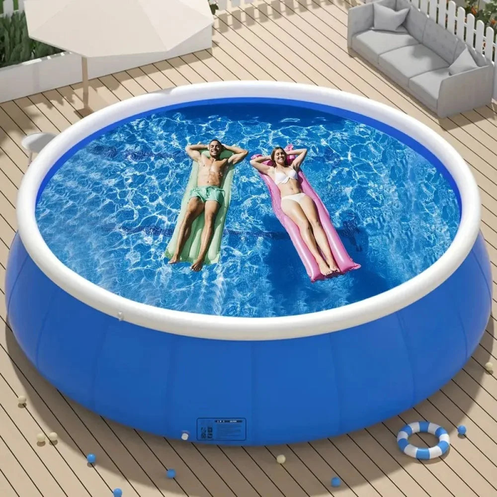 Inflatable Round Swimming Pool for Outdoor, Backyard
