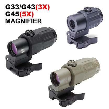 Fixed 3X 5X Magnifier Scope With Quick Detachable QD Mount