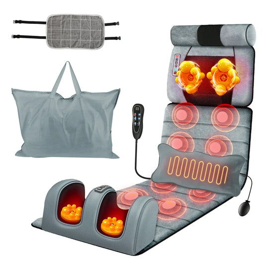 Electric Massage Mattress Vibrating Heating Infrared Massager Cushion For Neck Back Foot Full Body Pain Stress Relief Body Relax