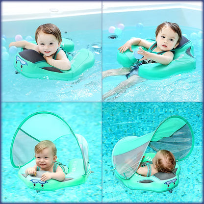 Baby Float with Sunshade Canopy and Crotch Strap.