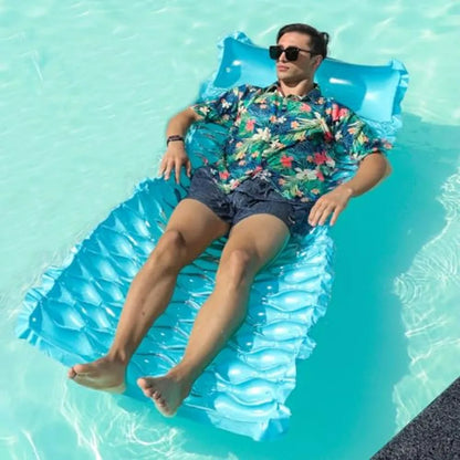 2 Pack Large 71''x33'' Pool Raft Water Lounge Float with Headrest