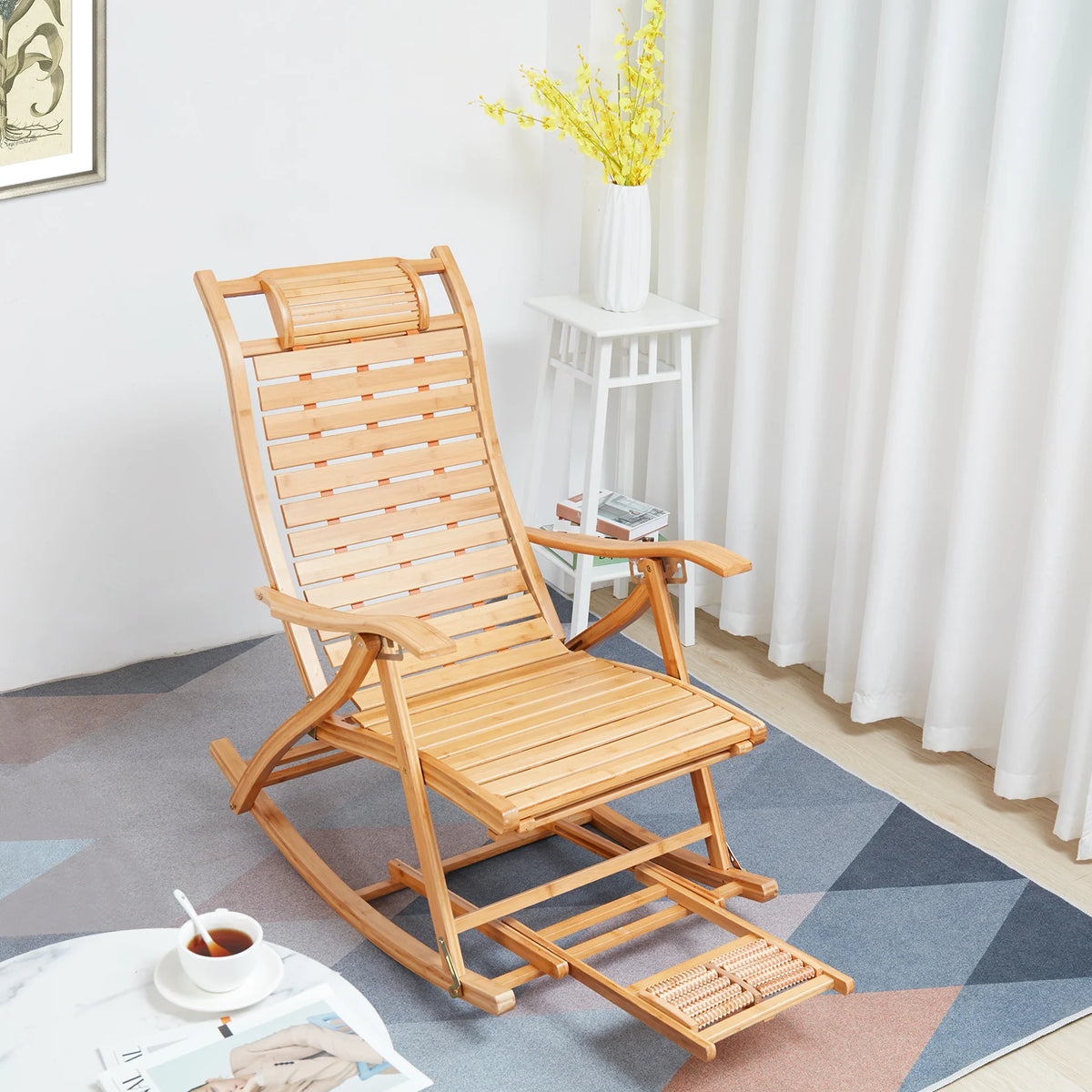 Heavy Duty Folding Rocking Chair Outdoor Furniture Adjustable Sun Lounger Chairs